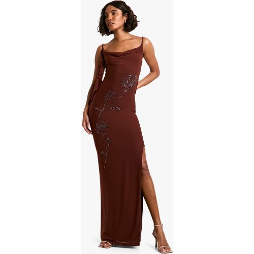 Tall" - Robe Longue Fleurie À Col Bénitier - 38 - boohoo - Modalova