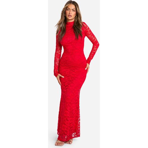 Robe Longue En Dentelle À Dos Nu - 40 - boohoo - Modalova