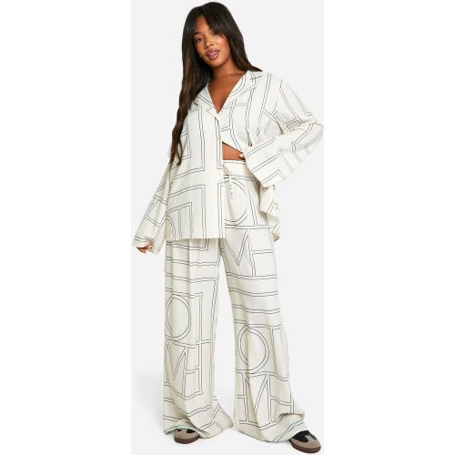 Grande Taille - Ensemble Oversize Avec Chemise À Imprimé Abstrait - 44 - boohoo - Modalova