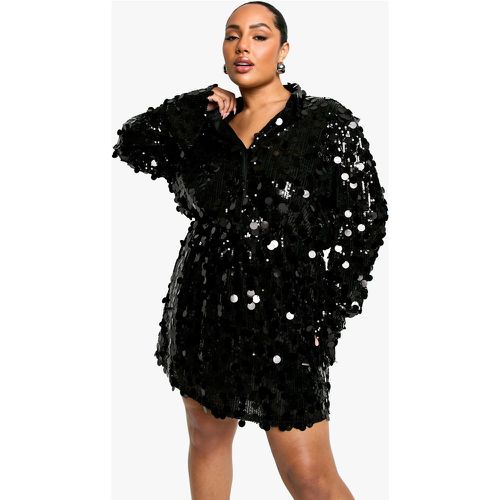 Grande Taille - Robe Courte Pailletée - 46 - boohoo - Modalova