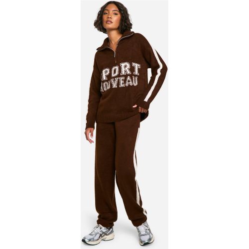 Tall" - Ensemble Oversize En Maille Avec Pull Zippé - Xs - boohoo - Modalova
