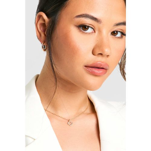 Collier Trèfle Strassé - One Size - boohoo - Modalova