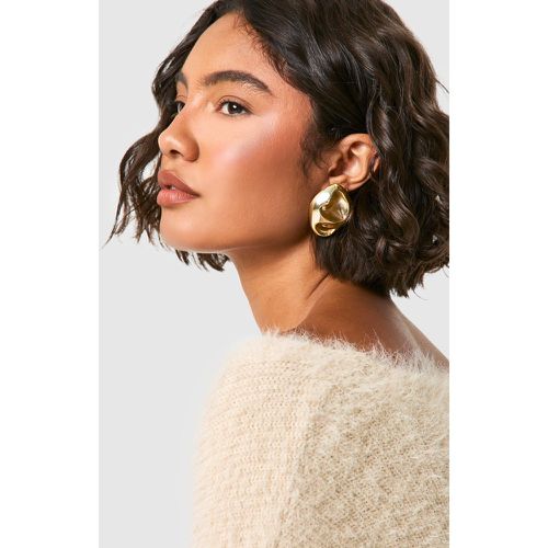 Boucles D'Oreilles Ovales Texturées - One Size - boohoo - Modalova