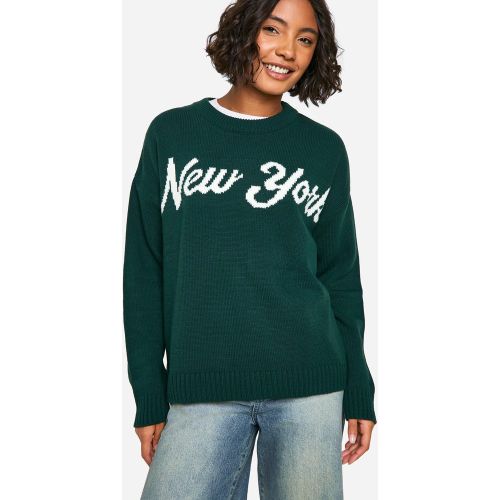 Tall" - Pull Oversize À Col Ras-Du-Cou À Slogan New York - S - boohoo - Modalova