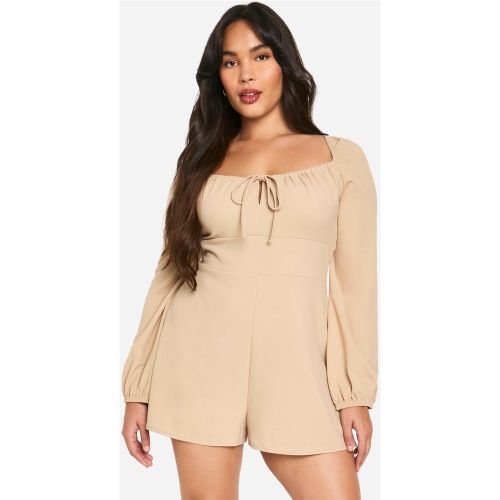 Grande Taille - Combishort Noué À Manches Longues - 44 - boohoo - Modalova