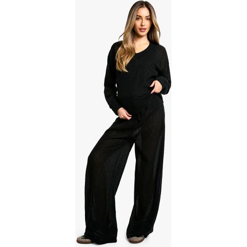 Maternité - Pantalon De Grossesse Large Texturé - 40 - boohoo - Modalova