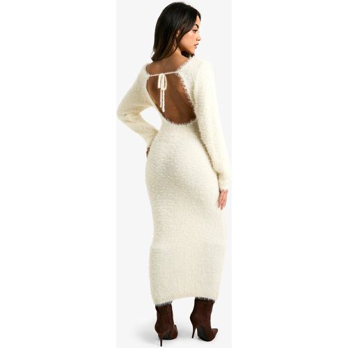 Robe Longue Côtelée À Dos Nu - S - boohoo - Modalova