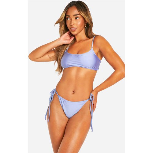 Bas De Maillot Brillant À Attaches - Mix & Match - 38 - boohoo - Modalova