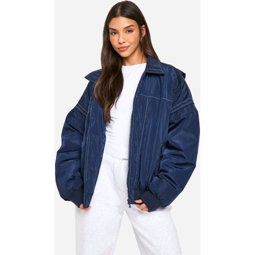 Bomber Oversize À Coutures Contrastantes - 40 - boohoo - Modalova