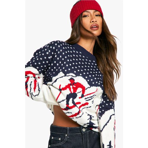 Pull En Maille À Motif Ski - M - boohoo - Modalova