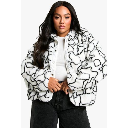 Grande Taille - Veste Oversize En Polaire À Imprimé Abstrait - 50 - boohoo - Modalova