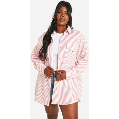 Grande Taille - Chemise Rayée Oversize - 48 - boohoo - Modalova
