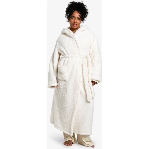 Grande Taille - Robe De Chambre En Polaire Pelucheuse - 44 - boohoo - Modalova