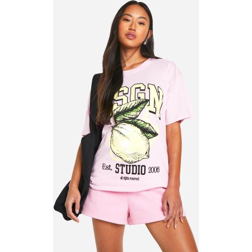T-Shirt Oversize Universitaire À Slogan Imprimé - S - boohoo - Modalova