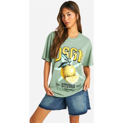 T-Shirt Oversize Universitaire À Slogan Dsgn Studio - S - boohoo - Modalova