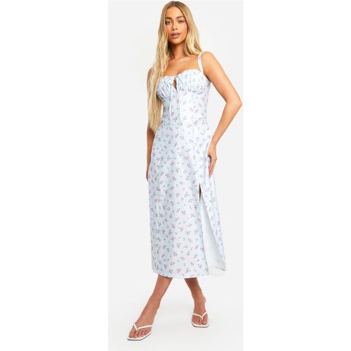 Robe Champêtre Longue Fleurie Nouée - 36 - boohoo - Modalova