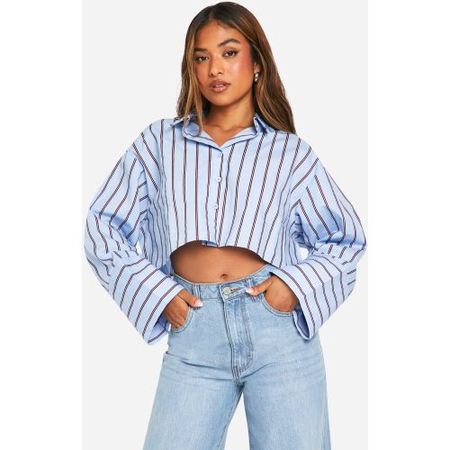 Petite" - Chemise Courte Rayée À Manches Larges - 34 - boohoo - Modalova