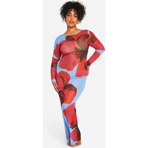 Grande Taille - Robe De Plage Longue Fleurie - 46 - boohoo - Modalova