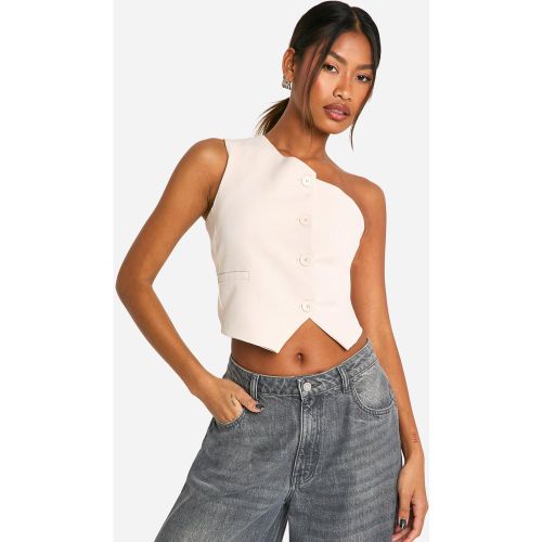 Gilet De Costume Asymétrique Tissé Sans Manches - S - boohoo - Modalova