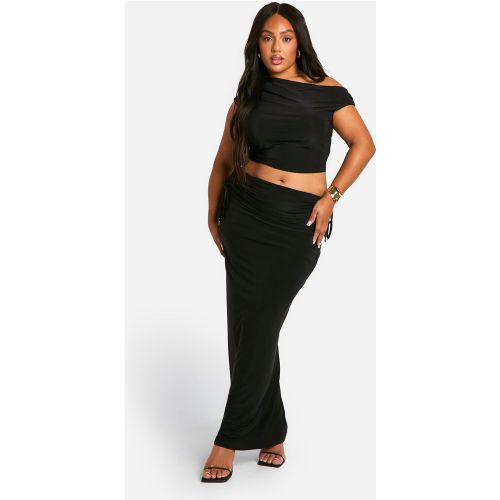 Grande Taille - Ensemble Avec Top Asymétrique Et Jupe Plissée - 44 - boohoo - Modalova