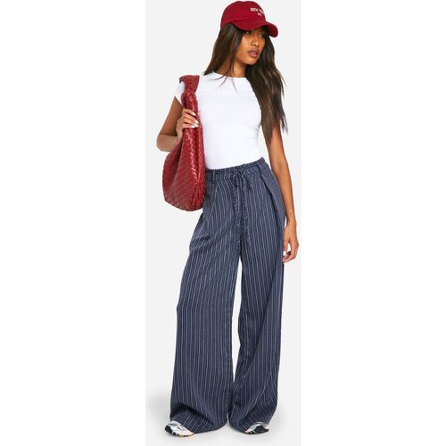 Pantalon Large Plissé À Attaches - 40 - boohoo - Modalova