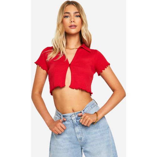 T-Shirt Boutonné À Manches Courtes - 34 - boohoo - Modalova