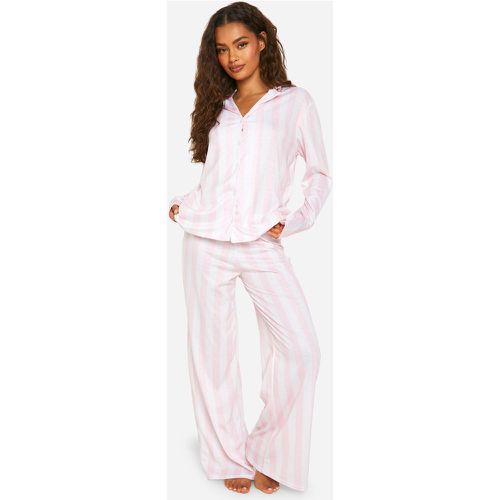 Ensemble De Pyjama Rayé Avec Chemise Et Pantalon - 38 - boohoo - Modalova