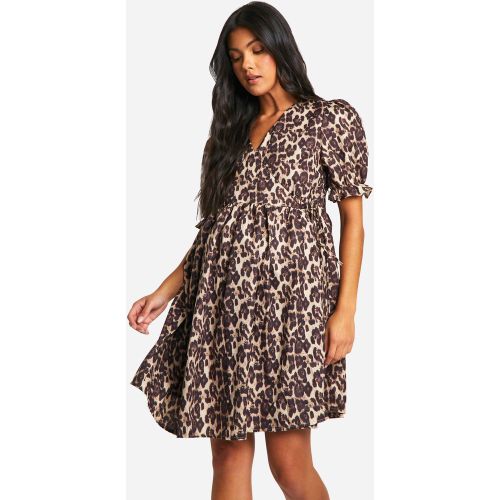 Maternité - Robe De Grossesse Portefeuille À Imprimé Léopard - 38 - boohoo - Modalova
