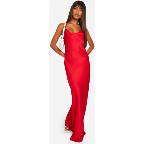 Robe Longue Satinée À Bretelles - 36 - boohoo - Modalova