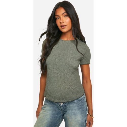 Maternité - T-Shirt De Grossesse Texturé À Ourlets Ondulés - 36 - boohoo - Modalova
