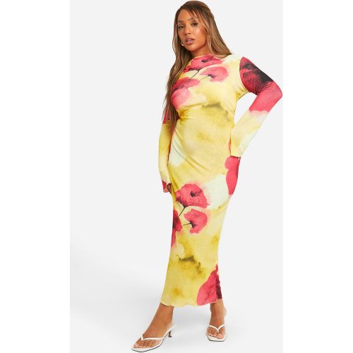 Grande Taille - Robe Longue Fleurie À Dos Nu - 44 - boohoo - Modalova