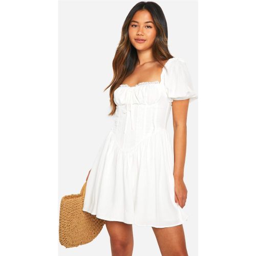 Robe Champêtre À Manches Bouffantes - 42 - boohoo - Modalova