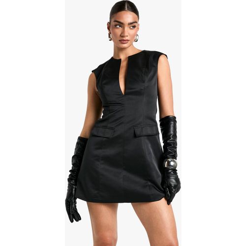 Robe Courte Satinée À Poches - 38 - boohoo - Modalova