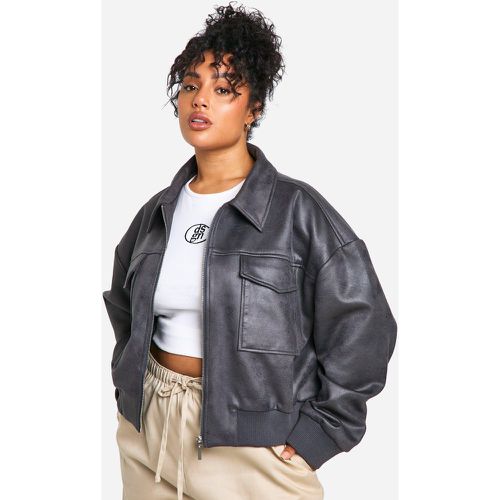 Grande Taille - Bomber En Faux Daim - 46 - boohoo - Modalova