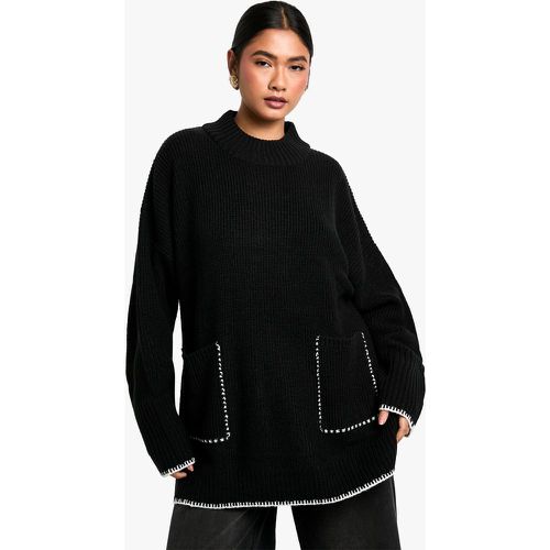 Pull Oversize À Bordures Contrastantes - L - boohoo - Modalova