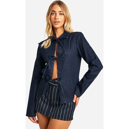 Veste Chemise En Jean Nouée À Nœud - 42 - boohoo - Modalova