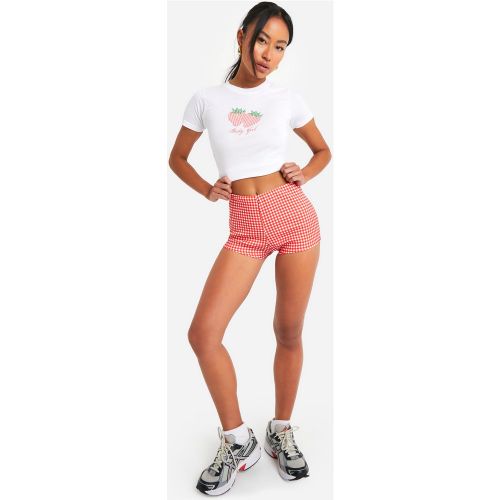 Short Court À Imprimé Vichy - 38 - boohoo - Modalova