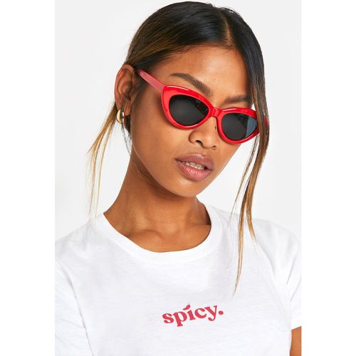 Cat Eye Red Frame Sunglasses - boohoo - Modalova