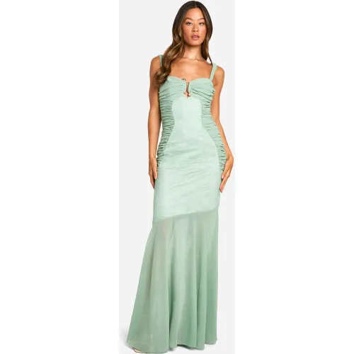 Tall" - Robe Longue Froncée En Dentelle - 34 - boohoo - Modalova