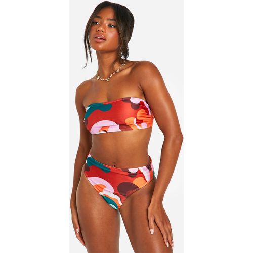 Bas De Maillot Taille Haute À Imprimé Abstrait - 36 - boohoo - Modalova