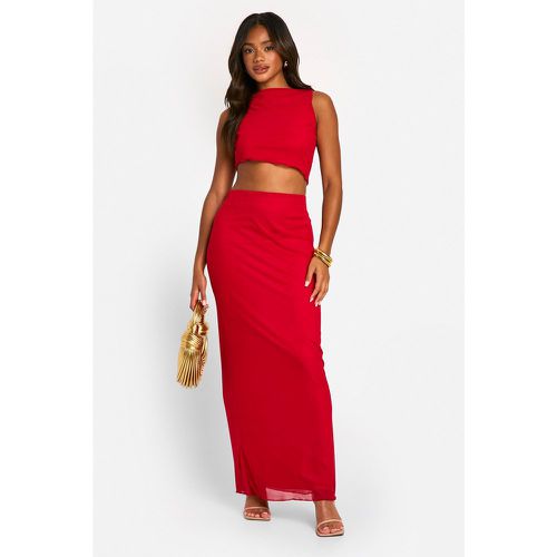 Jupe Longue Asymétrique En Mesh - 36 - boohoo - Modalova