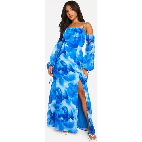 Petite" - Robe Longue Fleurie À Épaules Dénudées - 36 - boohoo - Modalova