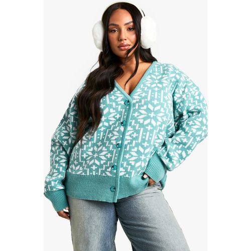 Grande Taille - Cardigan En Maille Premium À Motif Jacquard - 20/22 - boohoo - Modalova