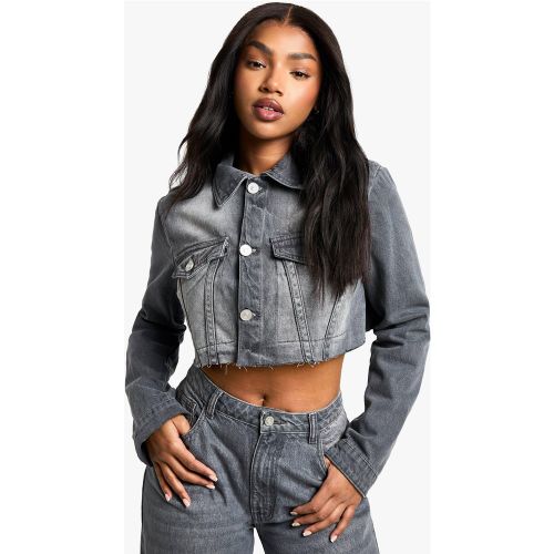 Veste Courte En Jean Délavée - 34 - boohoo - Modalova