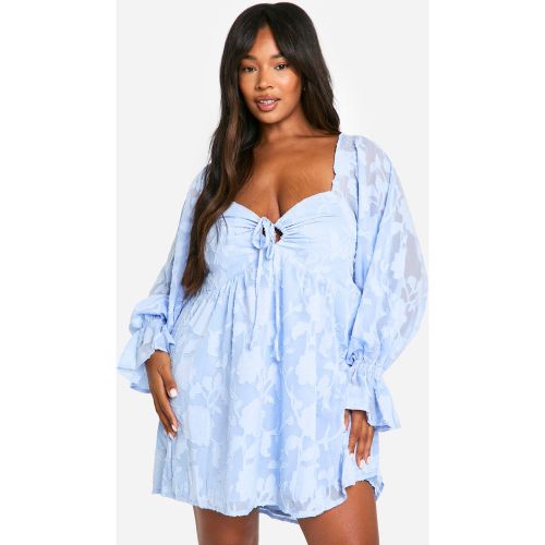 Grande Taille - Robe Patineuse Froncée Fleurie - 44 - boohoo - Modalova