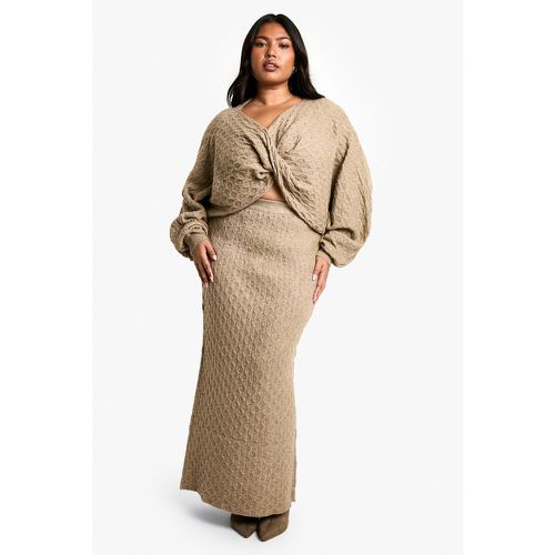 Grande Taille - Ensemble Avec Pull Court Torsadé Et Jupe Longue - 46 - boohoo - Modalova