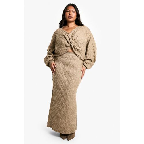 Grande Taille - Ensemble Avec Pull Court Torsadé Et Jupe Longue - 44 - boohoo - Modalova
