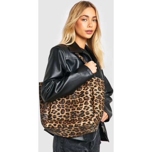 Tote Bag Léopard En Synthétique Texturé - One Size - boohoo - Modalova