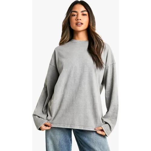 Top Oversize Délavé À Manches Longues - 34 - boohoo - Modalova