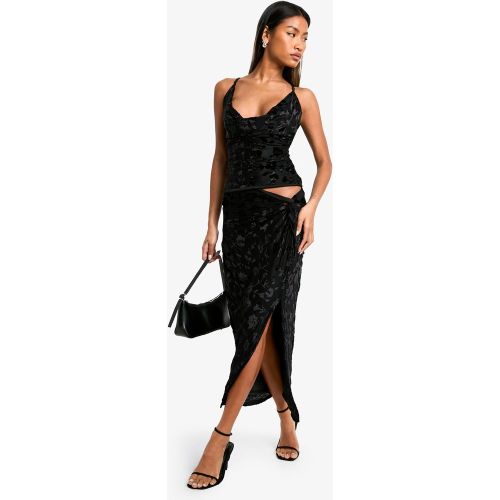 Jupe Longue Fleurie Nouée - 34 - boohoo - Modalova